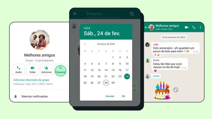 Whatsapp lança busca por data