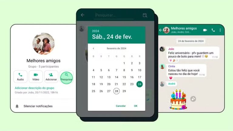 Whatsapp lança busca por data