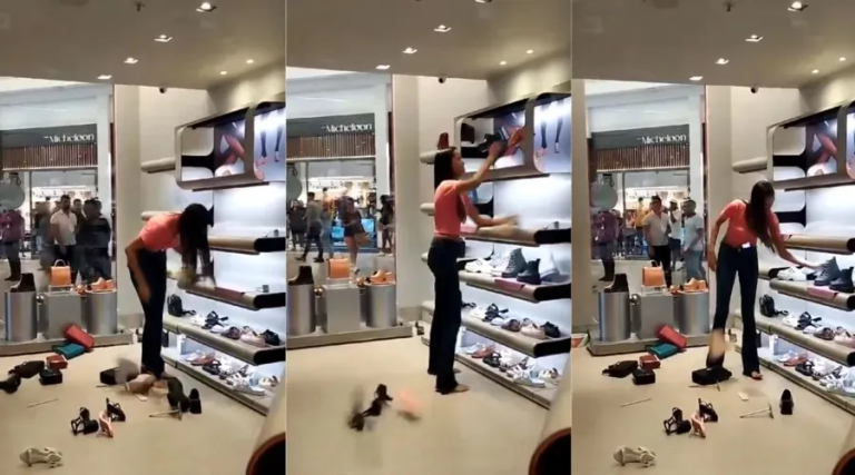 Mulher provoca destruição em loja de sapatos no Boulevard Shopping em Feira de Santana