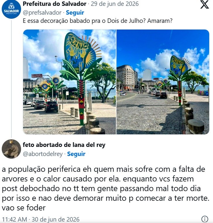 Gestão Bruno Reis,criticada por decorar Salvador,bananeiras artificiais